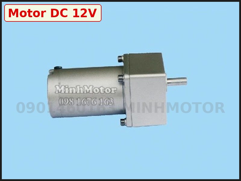 Motor giảm tốc DC 12V mini khung 70 mm liền hộp số trục thẳng