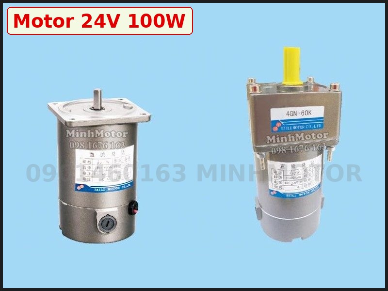 Motor 24V 100W giảm tốc 4DC100-24GN-18 khung 80 gắn hộp số 4GN