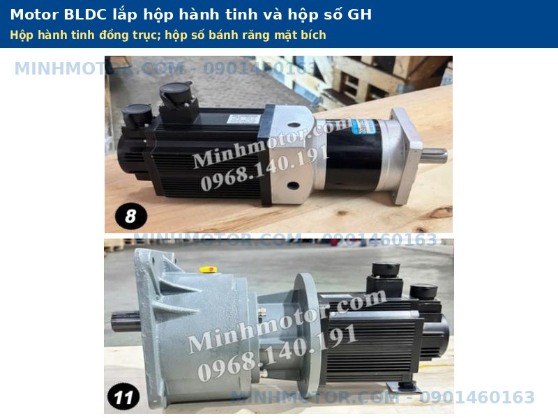 Motor BLDC lắp hộp giảm tốc hành tinh và hộp số bánh răng