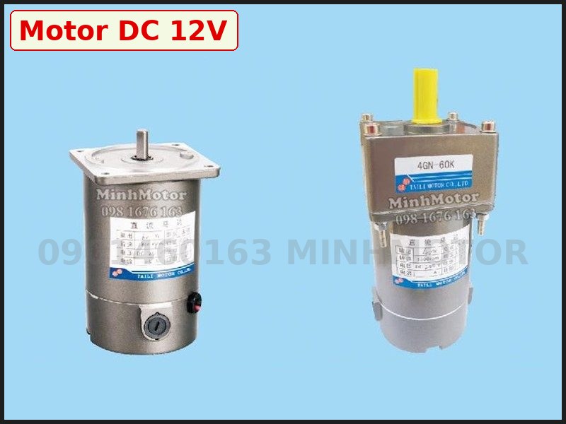 Motor DC 12V khung 80 mm dạng motor trơn và motor giảm tốc 12V gắn hộp số 4GN