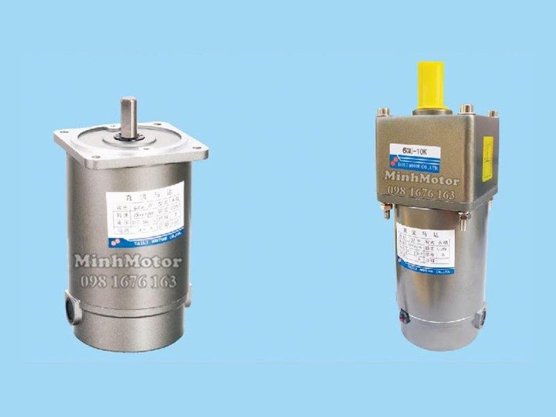Motor DC 24V khung 104 mm dạng motor trơn và motor 24V gắn hộp số giảm tốc 6GU