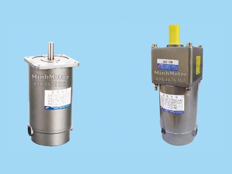 Motor DC chổi than giảm tốc khung 90 mm: motor trơn và motor gắn hộp số