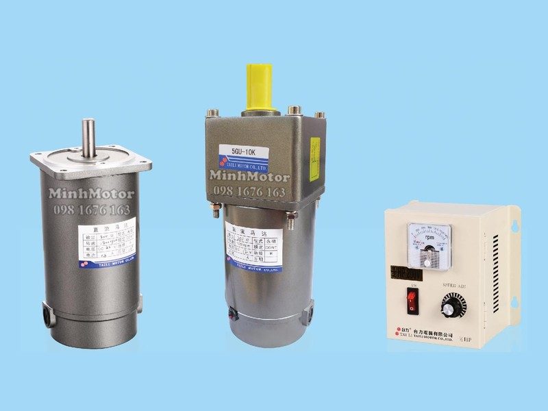Motor DC giảm tốc 12V 24V: motor DC trơn, motor DC gắn hộp số 5GU và bộ điều tốc DC