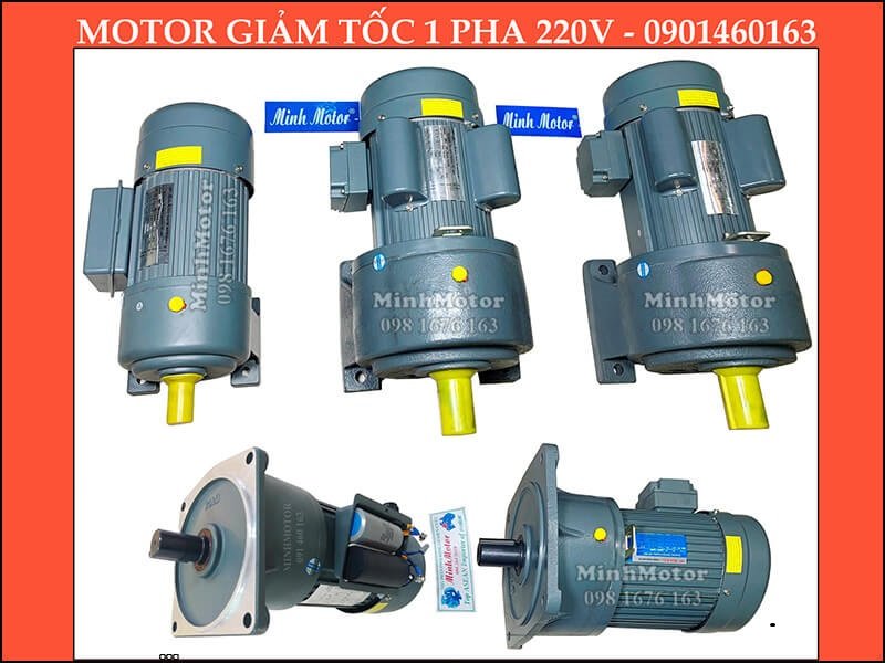 Motor 220v 1 pha hộp số