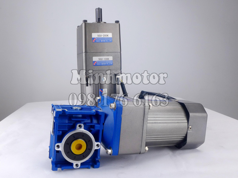 Giảm tốc 2 cấp tốc độ từ motor mini micro và hộp số rv mặt bích vuông cùng hộp giảm tốc tăng cường