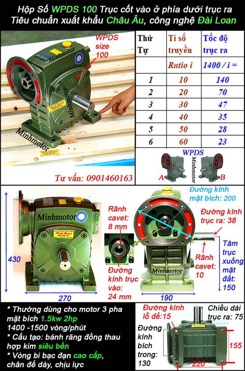 Hộp giảm tốc WPDS 100