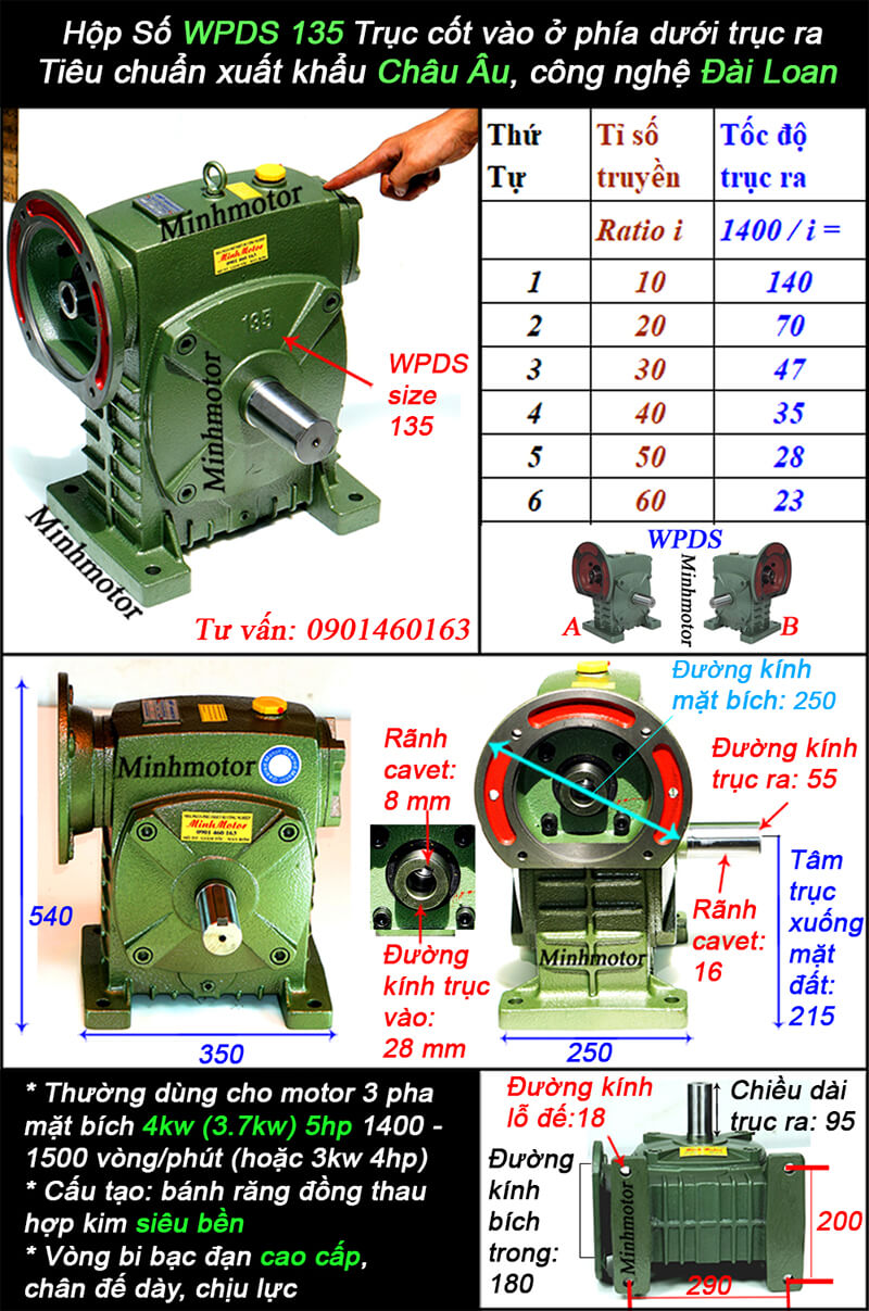 hộp giảm tốc wpds 135