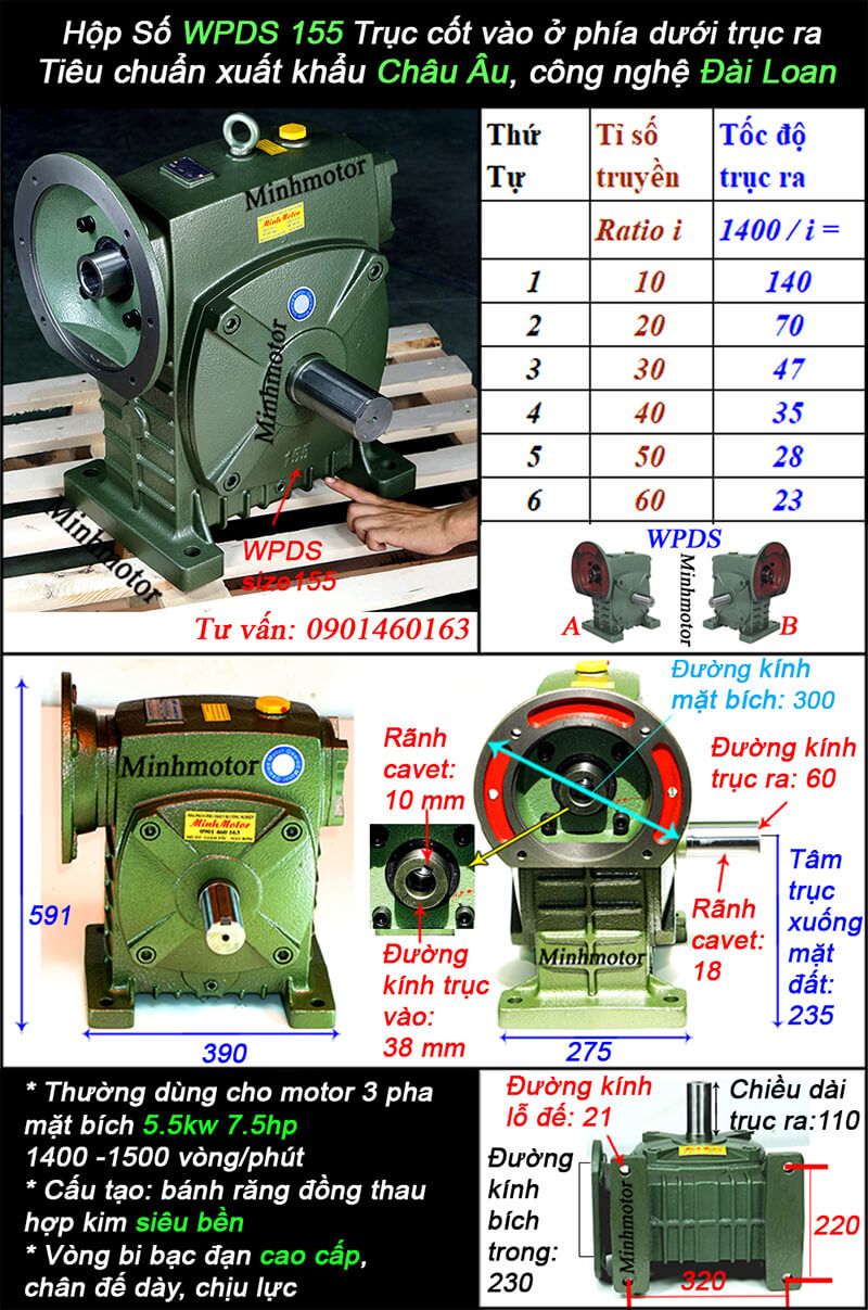 Hộp giảm tốc wpds 155