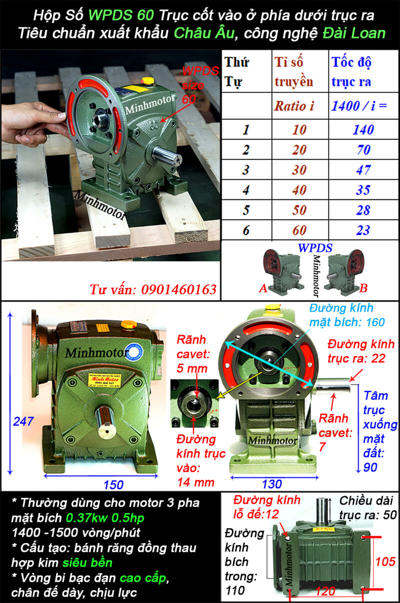 hộp giảm tốc wpds60