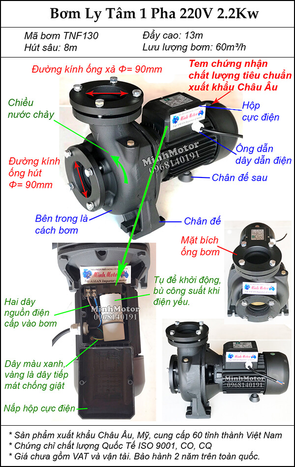 máy bơm nước 1pha 3hp