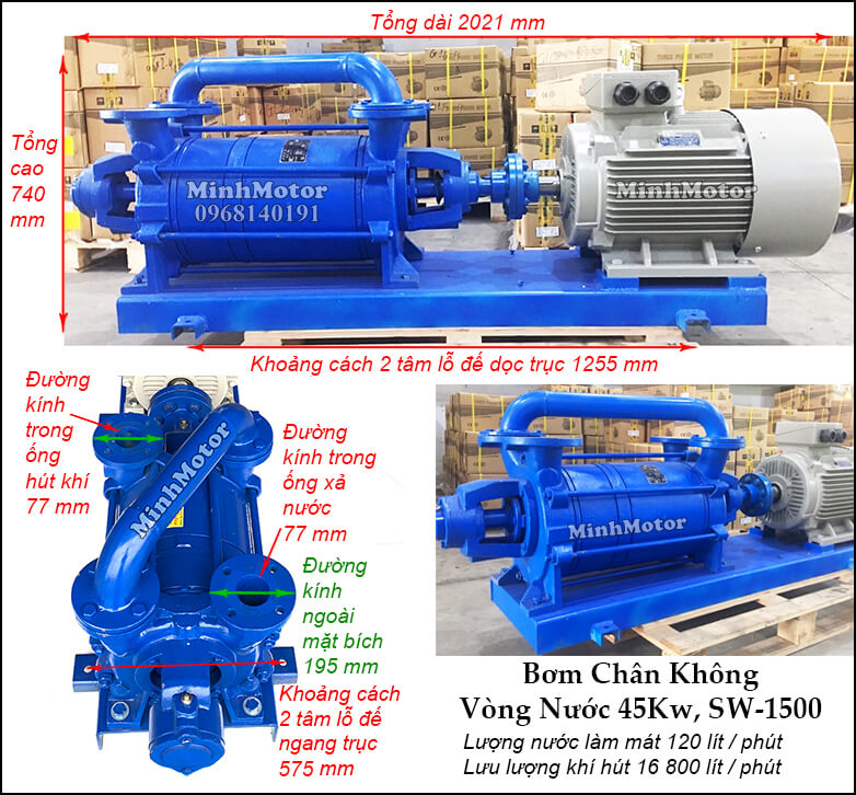 Bơm Hút Chân Không 45Kw 60HP Vòng Nước 2 Cấp
