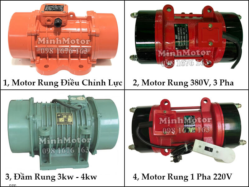 Chế tạo động cơ rung, đầm rung, motor rung 1Hp 0.75kw 2 poles
