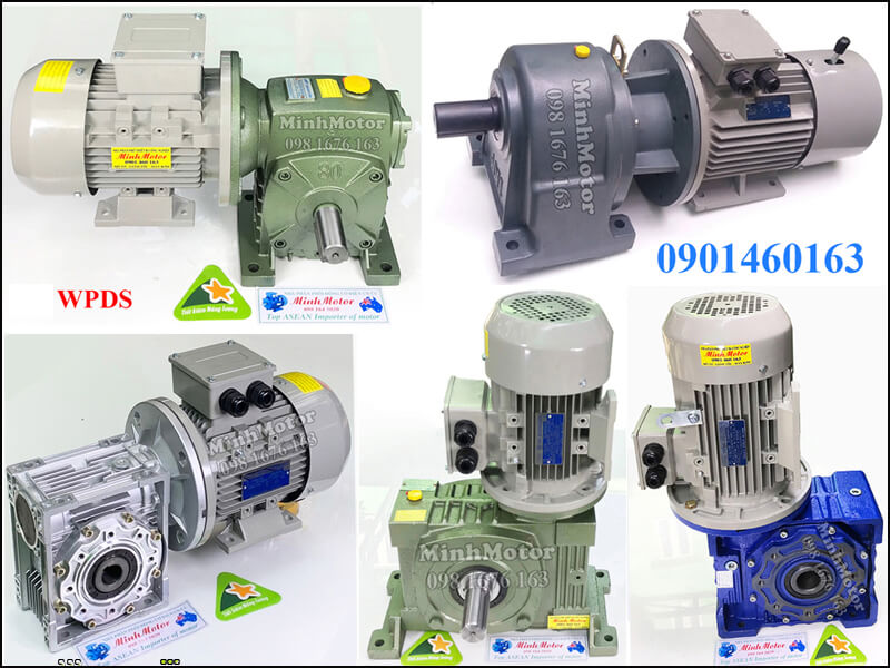 Động cơ điện 1.5kw 2Hp liền hộp số giảm tốc