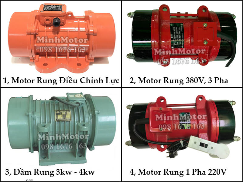 Động cơ rung, đầm rung, motor rung 4Hp 3kw 2 poles