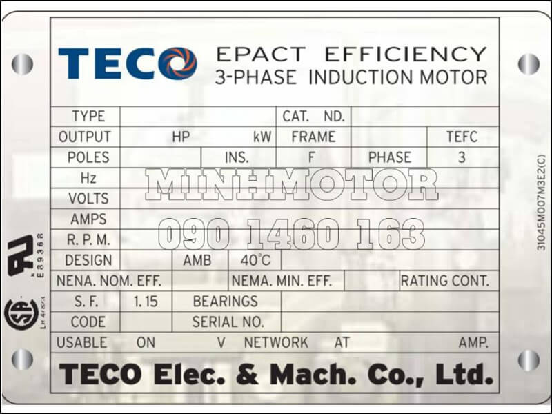 Cách đọc Tem Motor Teco chính hãng