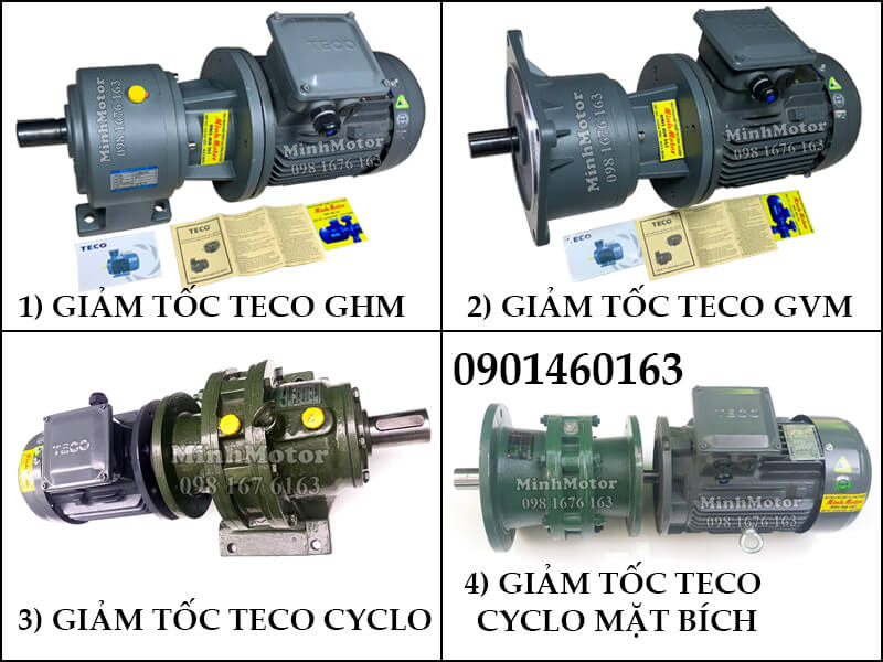 Động Cơ Giảm Tốc Teco 1HP 0.75kw Trục Thẳng
