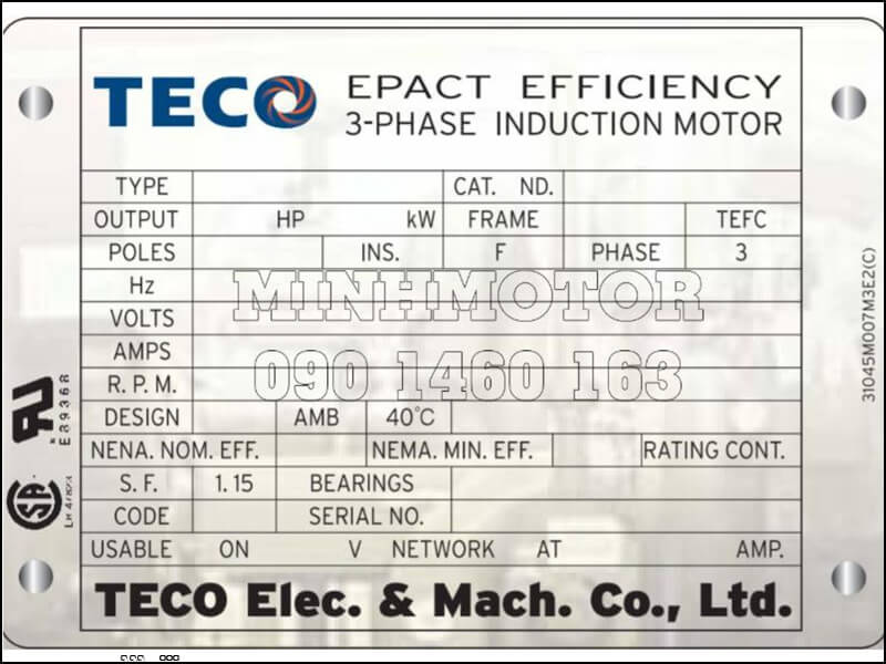 Cách đọc Tem Motor Teco chính hãng