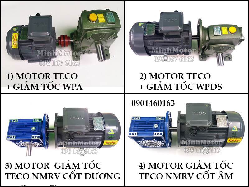 Động Cơ Giảm Tốc Teco 90kw 125HP Trục ra vuông góc