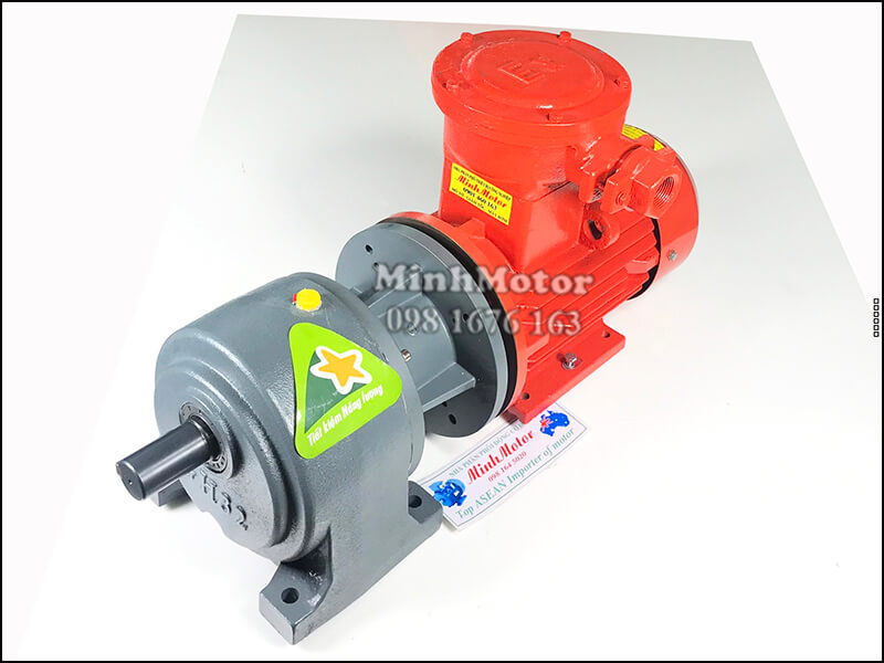Động cơ giảm tốc phòng nổ 4kw 5.5HP chân đế