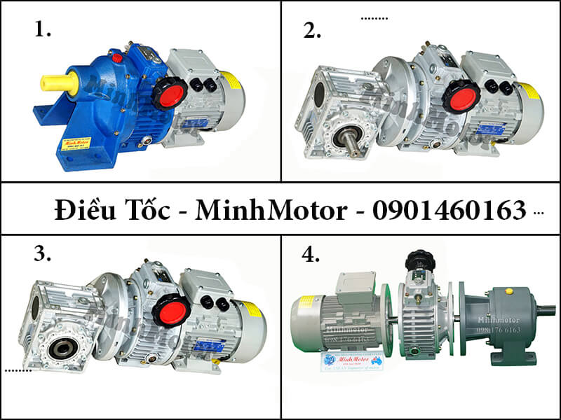 Hộp số RV size 130 + hộp điều tốc cơ ULD tạo ra mô tơ biến đổi tốc độ, từ 10 tới 1000 vòng phút