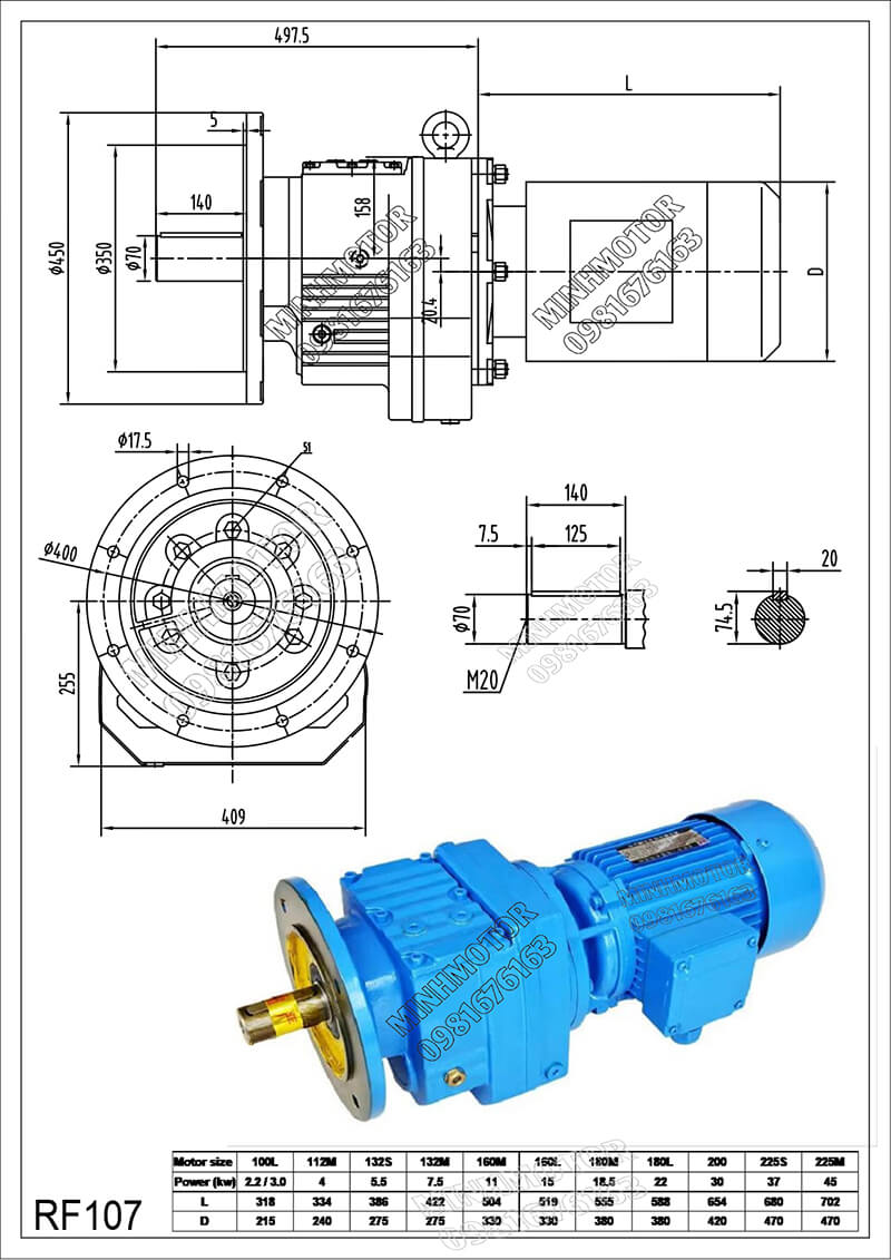 Hộp Giảm tốc RF107