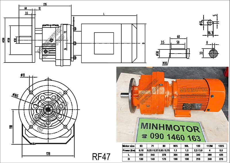hộp giảm tốc RF47