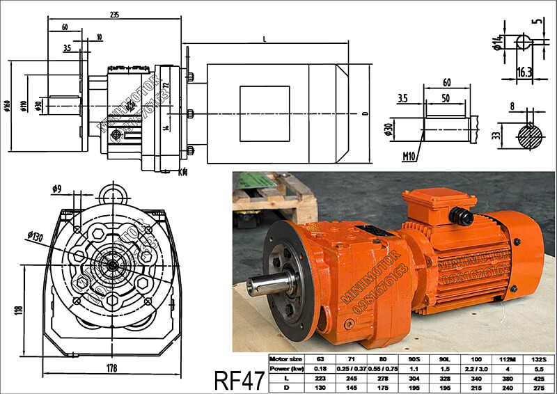 Hộp giảm tốc RF47