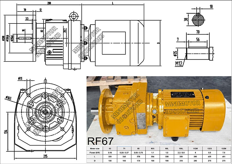 Hộp giảm tốc RF 67