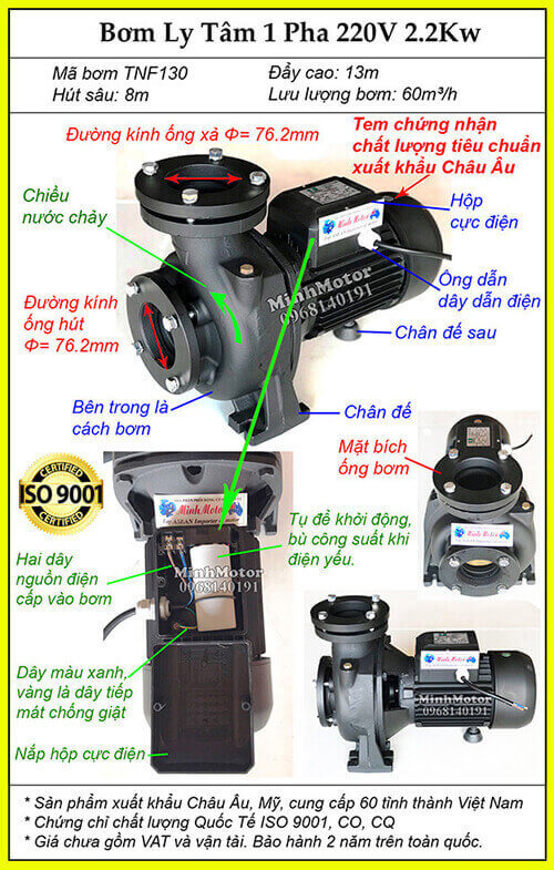 Máy bơm nước 3 ngựa điện dân dụng