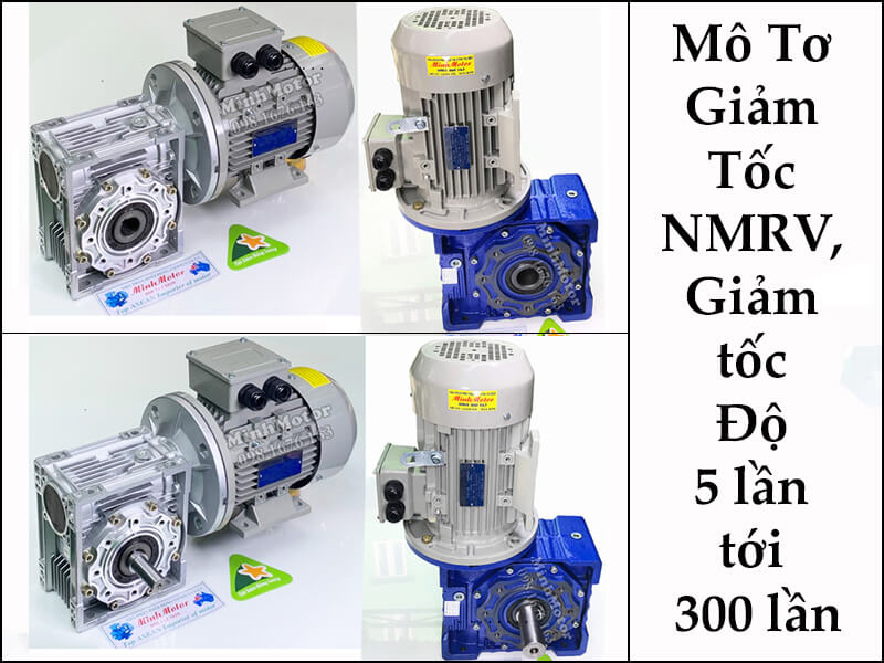 motor hộp số NMRV cốt trục âm hoặc dương quay 360 độ 3.7kw 5HP 1/40