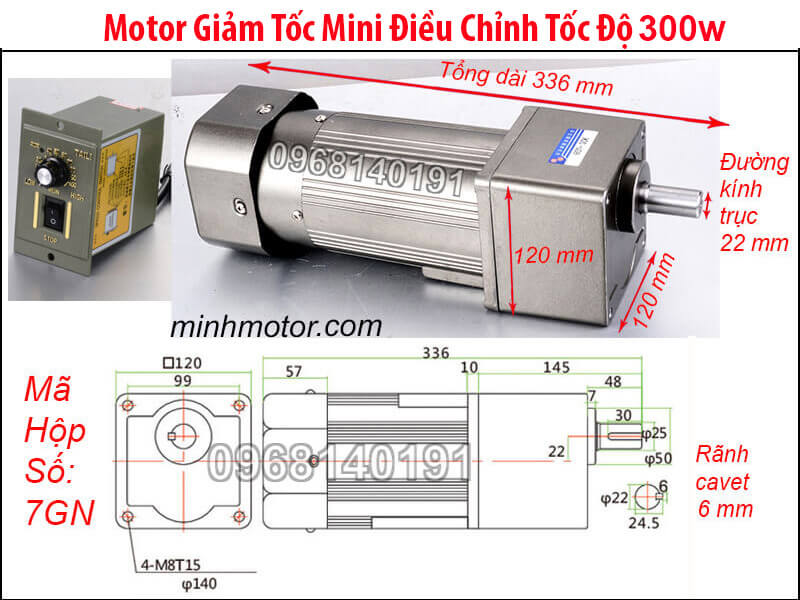 Motor giảm tốc mini 400w 1 pha 220v
