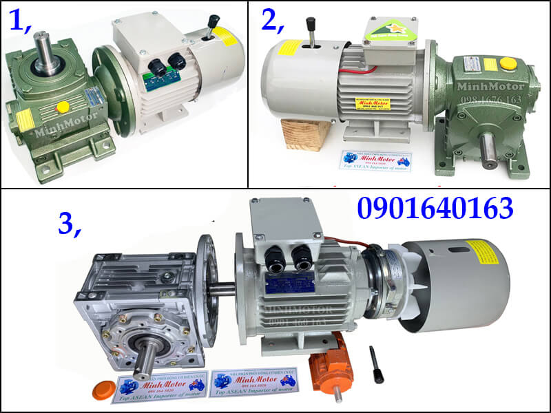 Motor giảm tốc có thắng trục vuông góc 2.2kw 3HP 3 ngựa