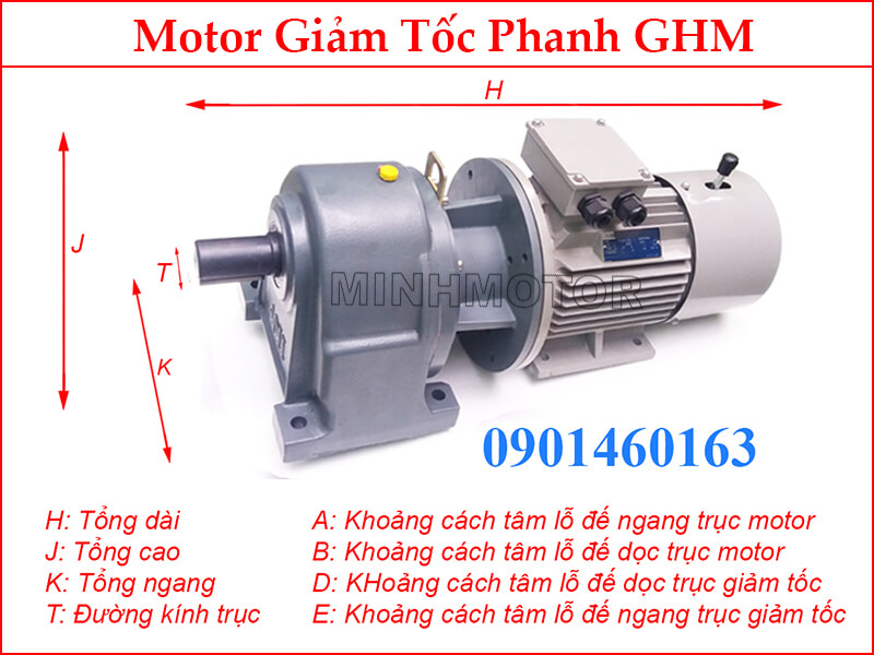 Bản vẽ motor giảm tốc có phanh 7.5kw 10HP 10 Ngựa