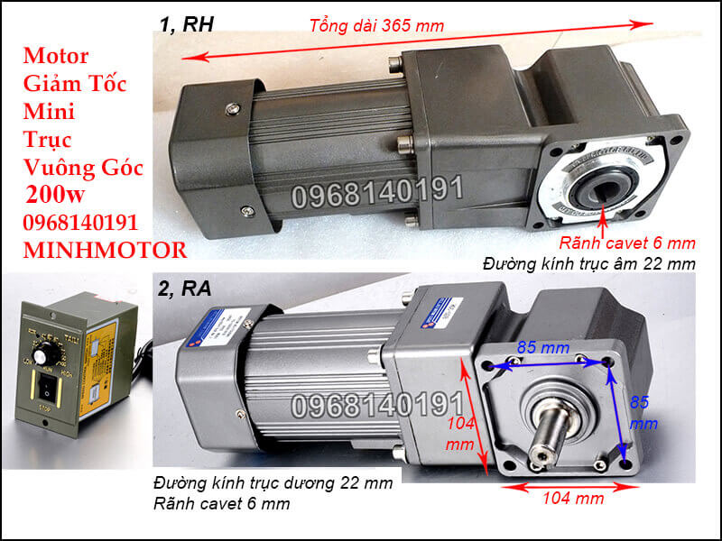 Motor Giảm Tốc mini RH RA 250w 220v