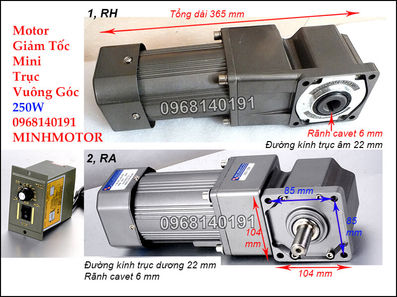 Motor Giảm Tốc mini RH RA 250w 220v