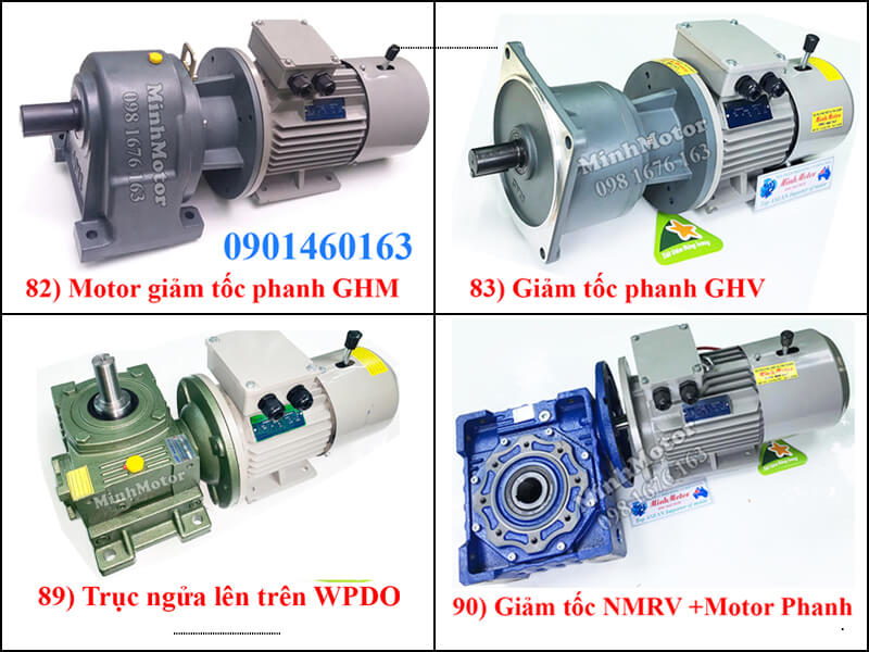 Motor Giảm Tốc Có Phanh DC Brake motor 0.37kw 0.5HP Ratio 100