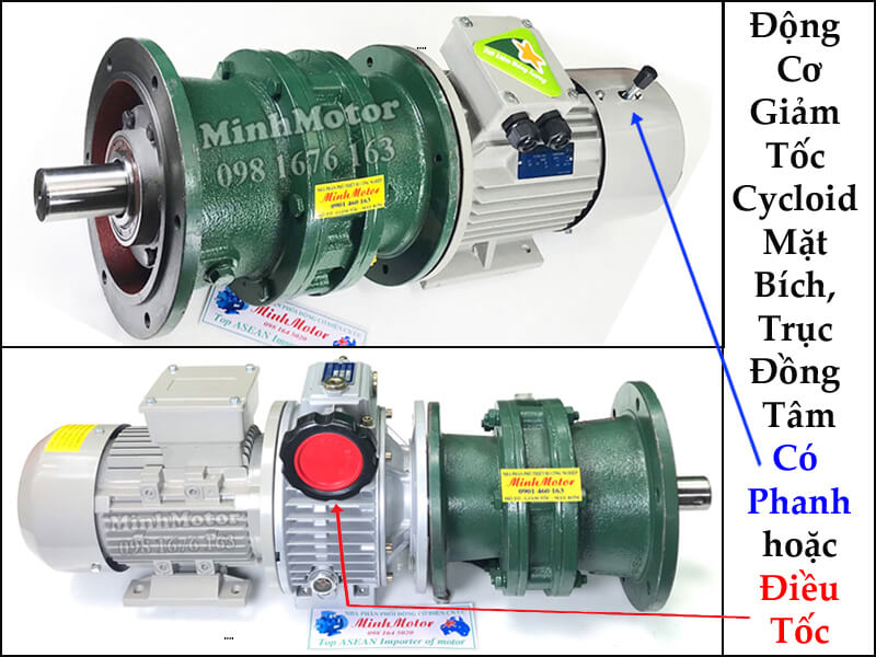 Hộp Số Cycloid Liền Mô Tơ 1.5kw 2HP Cycloid Motor Gearbox Reducer 4 Pole