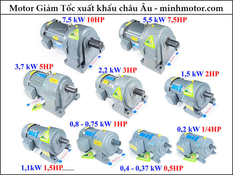 motor giảm tốc Taili chân đế, mặt bích 1.5kw 2hp